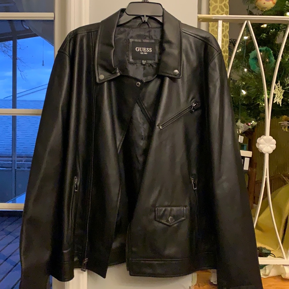 GUESS Men’s Black Motorcycle Jacket